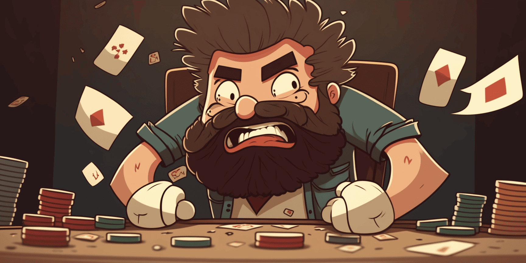 Ilustración de un jugador en tilt.