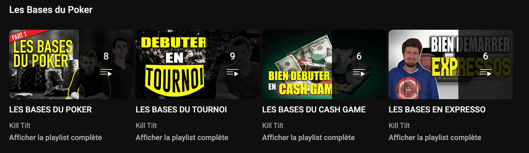 Les playslists pédagogiques de Kill Tilt