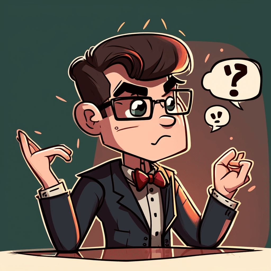 Illustratie van een pokerspeler die zich afvraagt welke handen hij moet spelen.